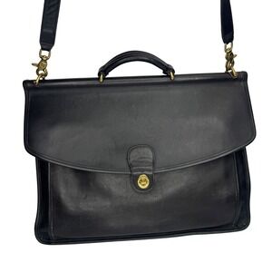 バッグ Old Coach Metropolitan Brief Bag Black Coach Vintage Black Metropolitan Briefcase/Laptop Bag With